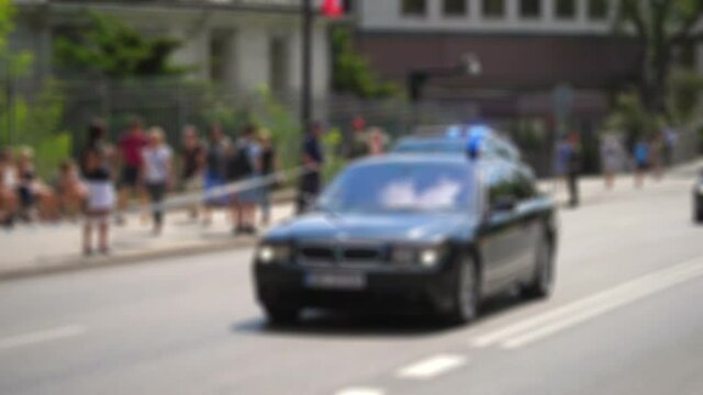 VIP transportation in black cars in slow motion 180fps