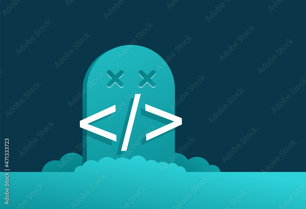 Wall mural dead programming language - dated software