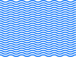 Water waves seamless pattern, linear backdrop. Blue water waves. Stripes wave pattern. Zigzag line design