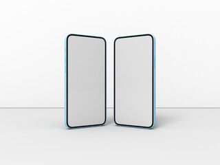 Latest smartphone 2021 on white background for mockup. 3D rendered illustration. 3D rendering. new Apple iPhone 2013 smartphone. Android phone mockup. Latest iphone 2022 new model. New Android phone.