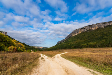 Dirt road in the mountains.