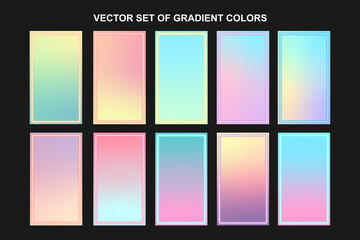 Vivid gradient colors collection set. Abstract background wallpaper.