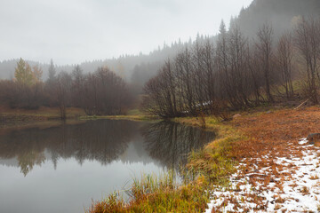 Fototapeta premium The Lake of Rutav in Yukari Koyunlu village - Savsat, Artvin, Turkey