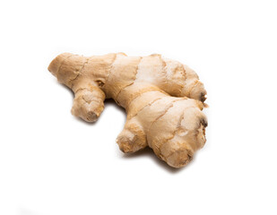 Fresh ginger root isolated on a white background