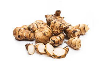 Jerusalem artichoke root isolated on a white background