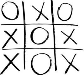 Tic tac toe game. Vector illustration.