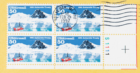 briefmarke stamp vintage retro alt old gestempelt used frankiert cancel arktik 1961 Antarctic...