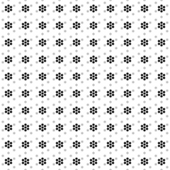 Square seamless background pattern from geometric shapes are different sizes and opacity. The pattern is evenly filled with big black hive symbols. Vector illustration on white background