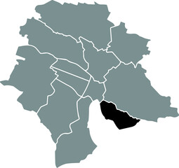 Black location map of the Kreis 8 Riesbach District inside gray urban districts map of the Swiss regional capital city of Zurich, Switzerland