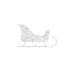 The sleigh symbol filled with black dots. Pointillism style. Vector illustration on white background