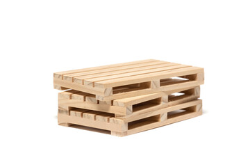 Wooden pallets for storing goods in a warehouse