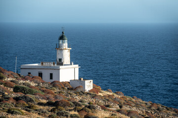 Fototapeta na wymiar Lighthouse at Folegandros Island Cyclades Greece