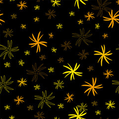 Seamless pattern of decorative abstract yellow flowers