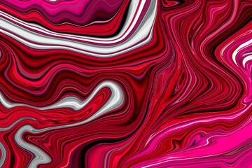 Fluid art. Marble ink colorful. Red and Pink marble pattern texture abstract background. can be used for background or wallpaper, Flow ink