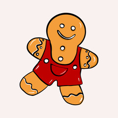 Christmas gingerbread, gingerbread man. Christmas illustration. Vector illustration
