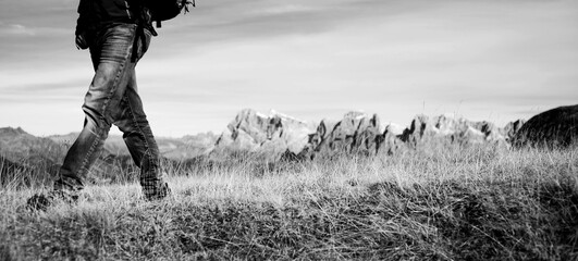 Sunny day on the peak of vette feltrine