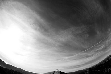 Sunny day on the peak of vette feltrine