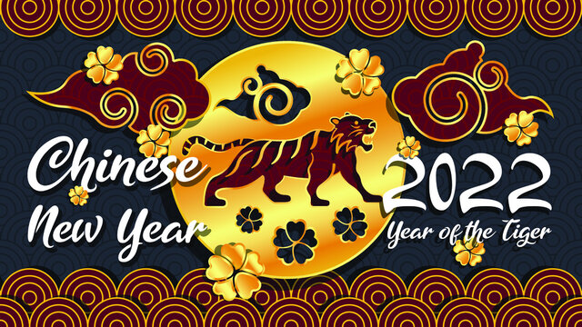 Chinese new year 2022 vector background. Happy new year 2022, Chinese new year, Year of the tiger.
