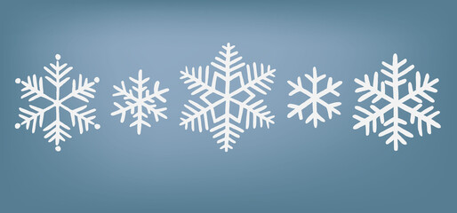 set of hand drawn snowflakes. vector winter symbol