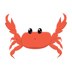 cute smilling crab isolated ona white background