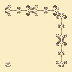 Vector template with classic floral ornaments or calligraphic vignette