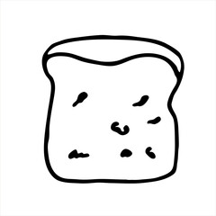 Vector illustration of bread. the symbol of bread. Doodle style. logo design. Toast for a sandwich