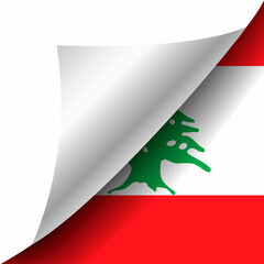Hidden Lebanon flag with curled corner