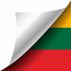 Hidden Lithuania flag with curled corner