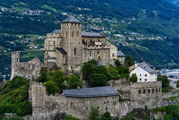 Fototapeta na wymiar Chateau Valère of Sion former seat of the bishop