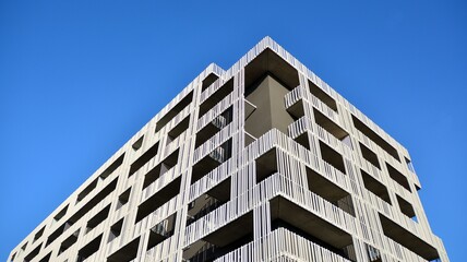 Abstract fragment of contemporary architecture. Residential area in the city, modern apartment buildings