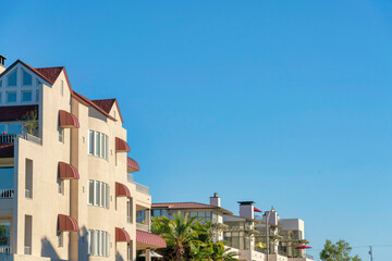 Fototapeta premium Side view of residential buildings at Coronado, San Diego, California