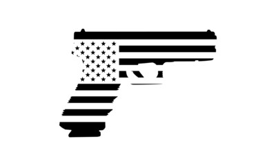 Fototapeta Glock 17 Standard USA Flag Silhouette obraz