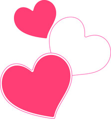 Vector hearts shape simple illustration