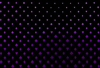 Dark purple vector cover with symbols of gamble.