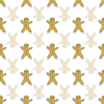 Vector White Weckmann for St Nicholas seamless background pattern