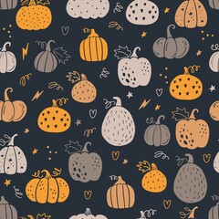 Vector pattern with pumpkins