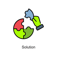 Solution vector fill outline Icon. Pixel Perfect. For Mobile and Web. stock illustration