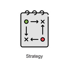 Strategy vector fill outline Icon. Pixel Perfect. For Mobile and Web. stock illustration