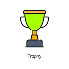 Trophy vector fill outline Icon. Pixel Perfect. For Mobile and Web. stock illustration