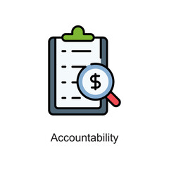 Accountability vector fill outline Icon. Pixel Perfect. For Mobile and Web. stock illustration