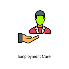 Employment Care vector fill outline Icon. Pixel Perfect. For Mobile and Web. stock illustration