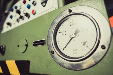 Old industrial gauge meter.