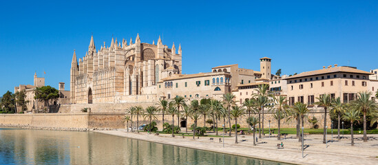 Cathedral Catedral de Palma de Mallorca La Seu church architecture travel traveling holidays vacation panorama in Spain