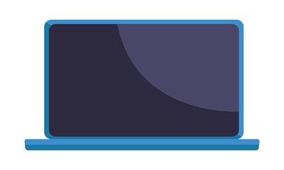 Laptop front view. Computer equipment in flat style