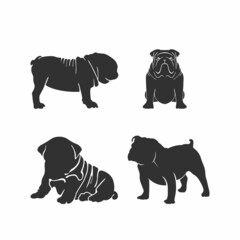 Bulldog Dog Logo Bundle Collection Vector Design Inspiration