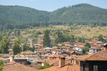 Fototapeta na wymiar View of the historic town of Koprivshtitsa in Bulgaria