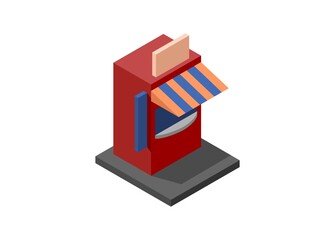Small kiosk in isometric view. Simple flat illustration.