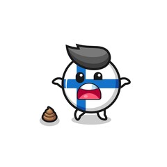 finland flag earth surprised to meet poop