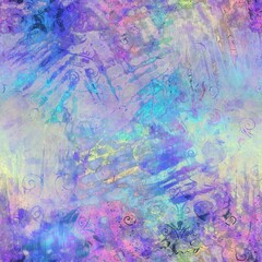 Seamless iridescent rainbow light pattern for print. High quality illustration. Swirly mix of pastel colors resembling holographic foil. Fantasy spectrum mermaid fantastical pattern for print.