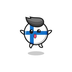 finland flag character is jumping gesture